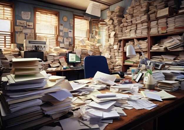 A split-screen image showing on one side a pile of organized receipts and documents labeled 