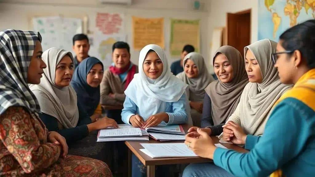 Benefícios das redes de apoio para refugiados