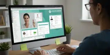 Pessoa utilizando um computador para acessar o portal Conecte SUS e emitir seu cartão digital.