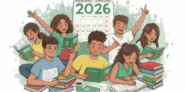 Estudantes brasileiros se preparando para o ENEM 2026 com livros e tecnologia, simbolizando dedicação e futuro.