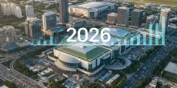 Economic Impact of 2026 National Conventions: A Deep Dive Modern convention center in a thriving city, symbolizing economic growth in 2026.