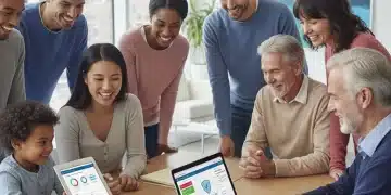 2026 Healthcare.gov Enrollment: Maximizing New Subsidies & Affordability Diverse individuals happily reviewing 2026 Healthcare.gov enrollment information on digital devices, symbolizing accessible healthcare.