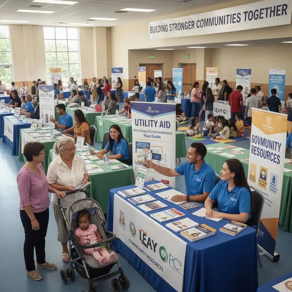 Community members receiving information on federal utility assistance programs