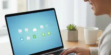 Master Your Inbox: Declutter Digital Life by March 2026 Person smiling at organized laptop screen, representing a decluttered digital life.