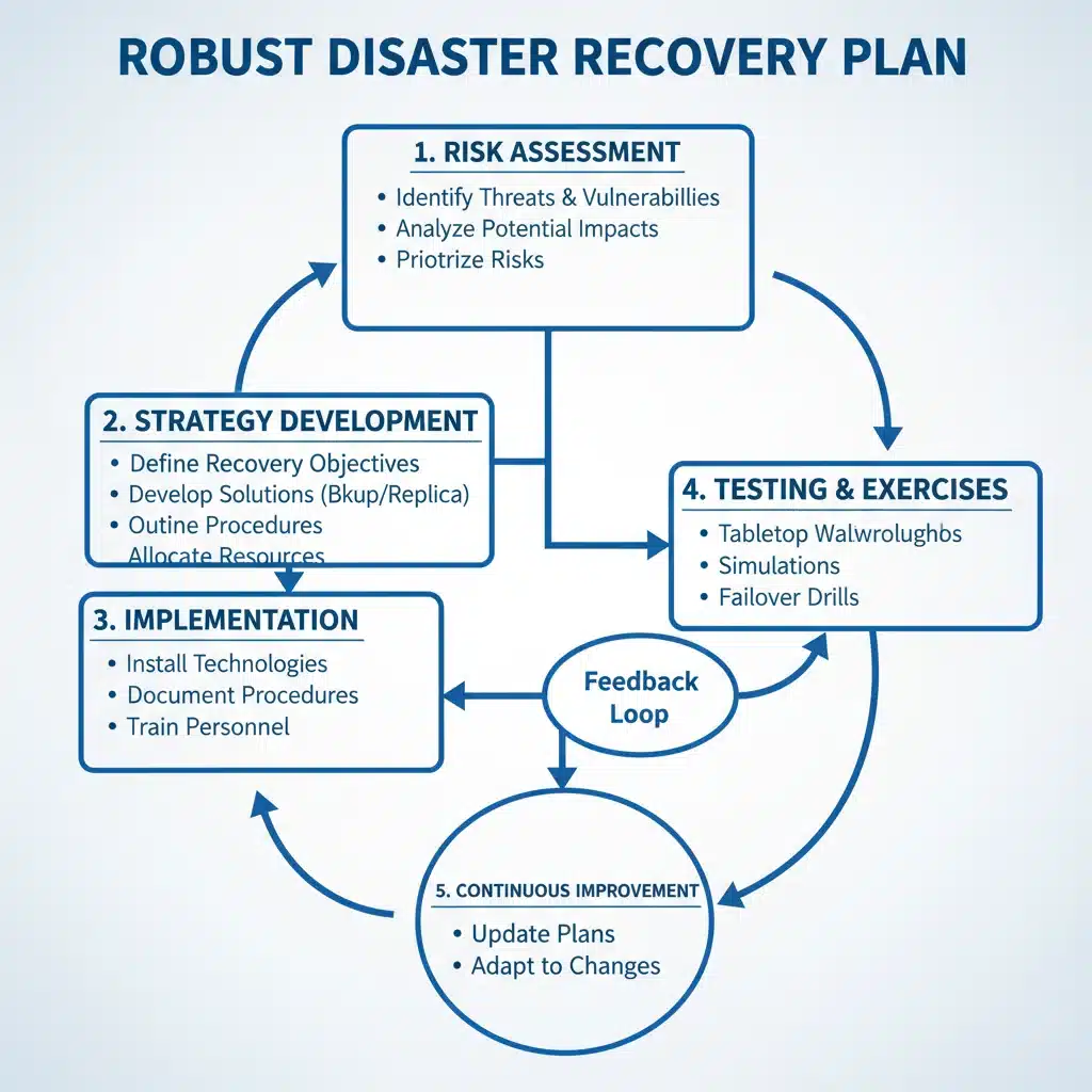 Disaster recovery plan flowchart stages
