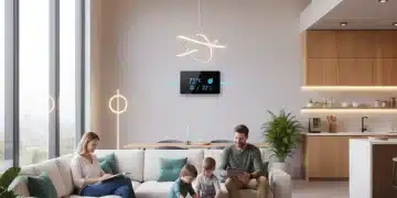 Family enjoying a cozy, energy-efficient home with smart thermostat