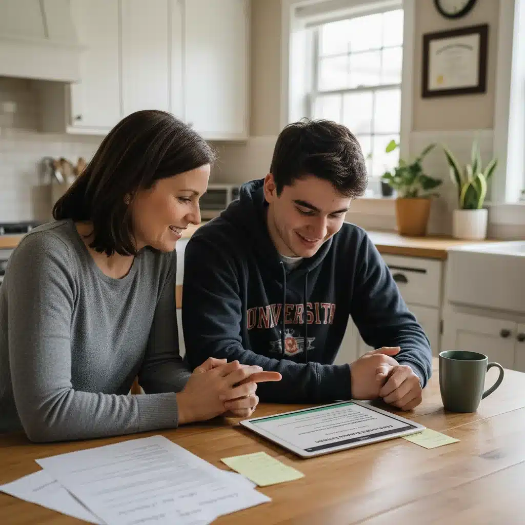 Parent and student reviewing financial aid award letters, symbolizing FAFSA success.