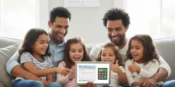 Family reviewing 2026 tax forms on a tablet, aiming to maximize EITC benefits.