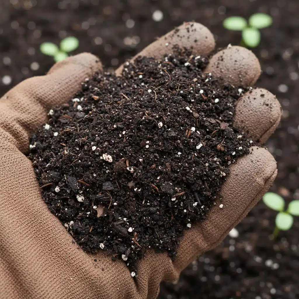 Gardener holding rich, fertile soil, essential for healthy plant growth.