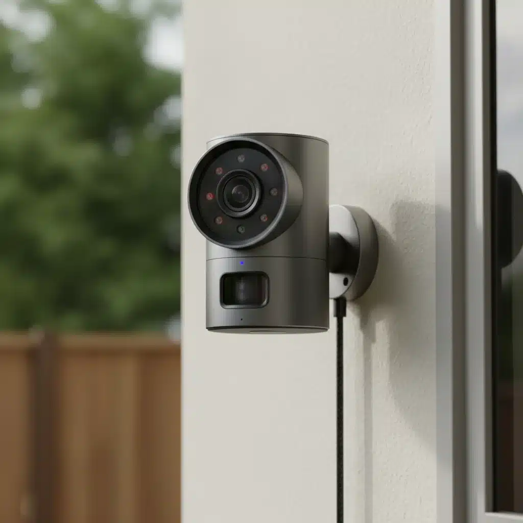 High-definition smart security camera with night vision mounted on a home exterior.