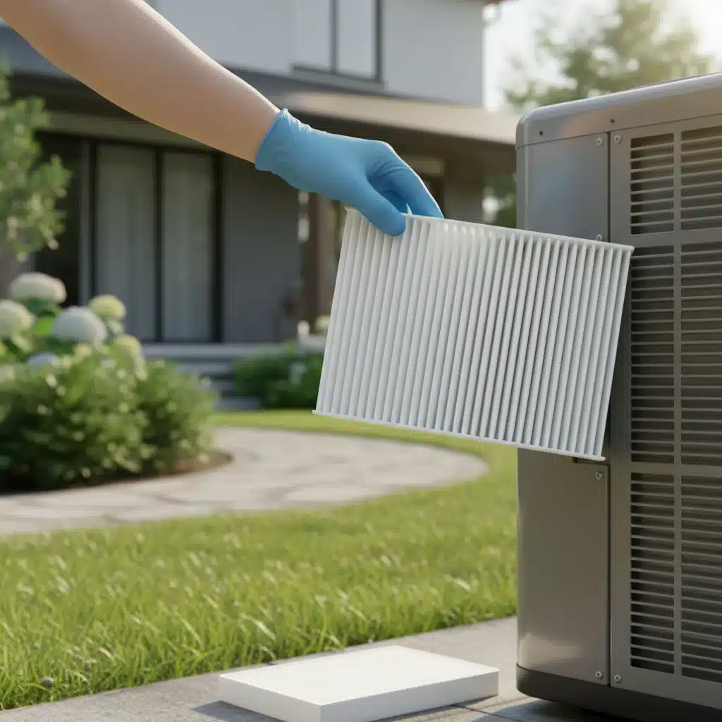 Replacing a clean air filter in an outdoor HVAC unit