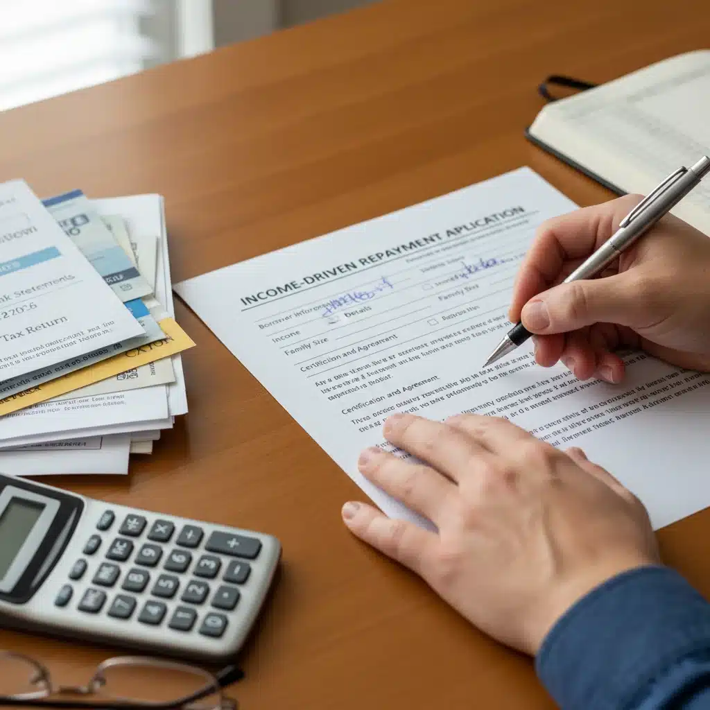 Person reviewing Income-Driven Repayment application for student loans