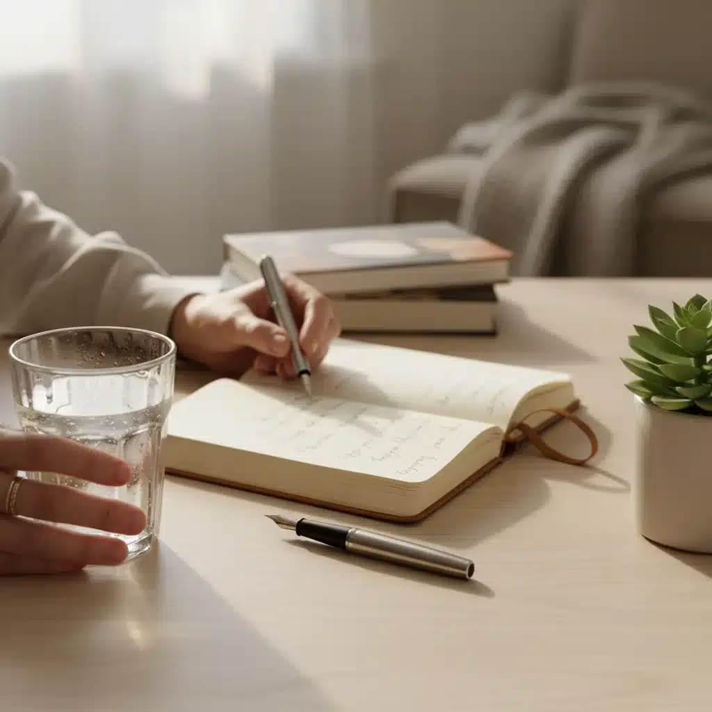 Journaling and hydration for a mindful morning routine