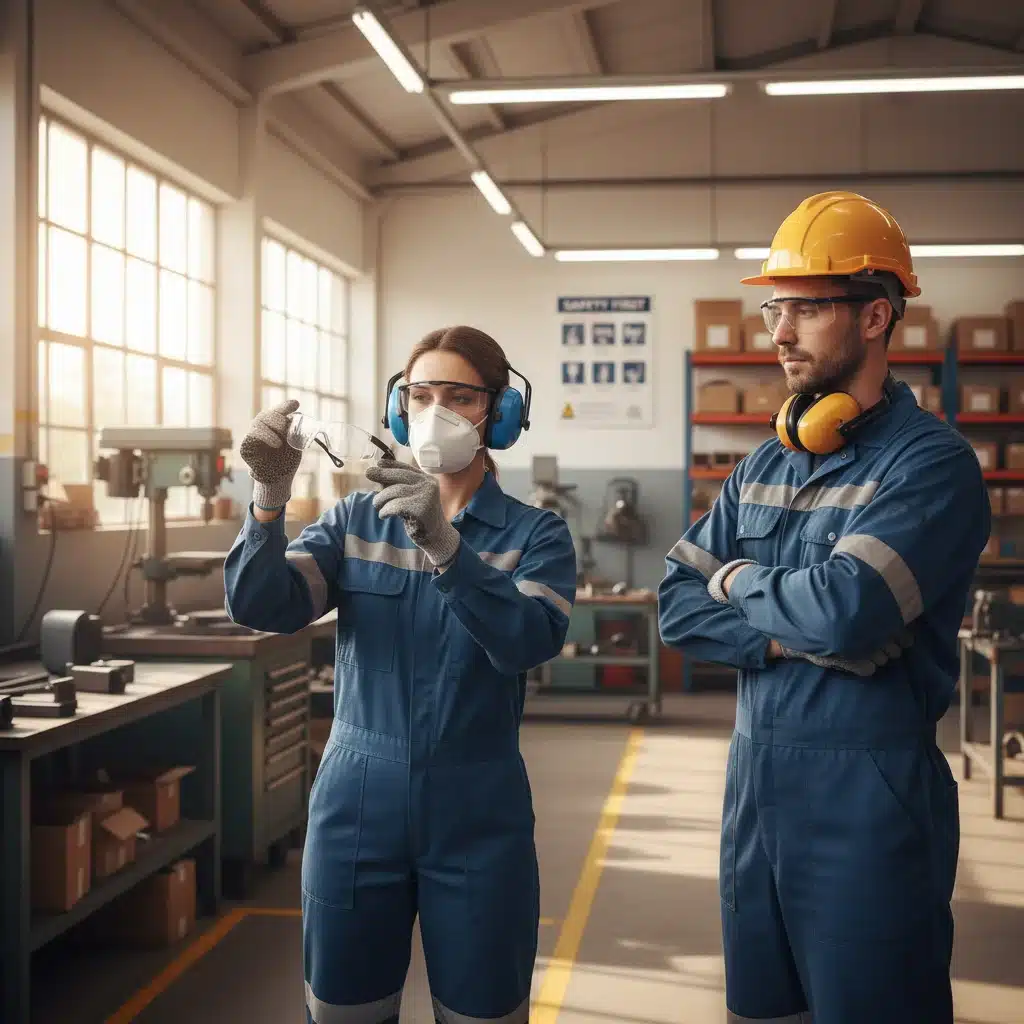Employee demonstrating proper PPE usage and training