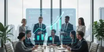 Q2 2026 Economic Outlook: Business Resilience Strategy Business team analyzing Q2 2026 economic forecast charts