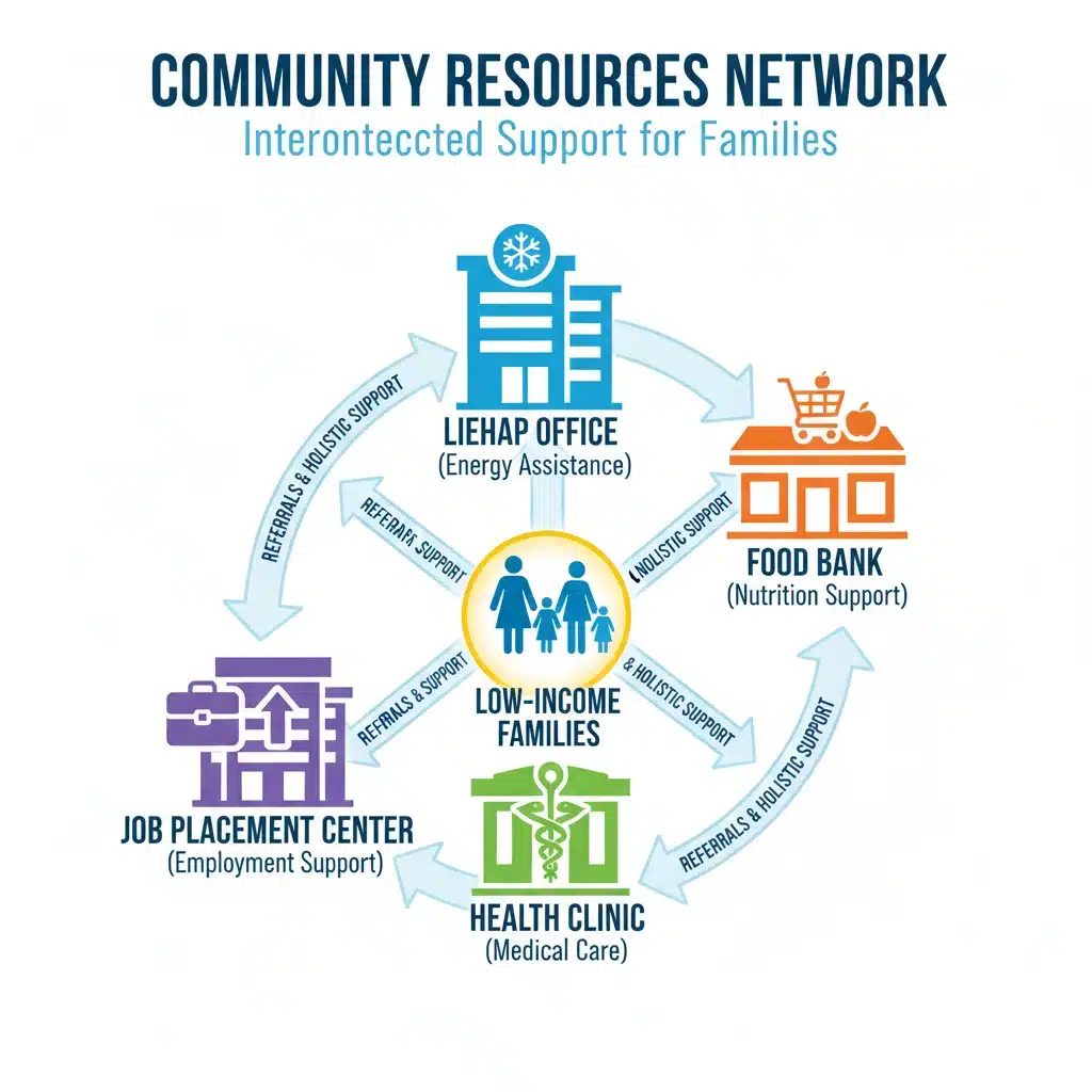 Interconnected community resources supporting low-income families