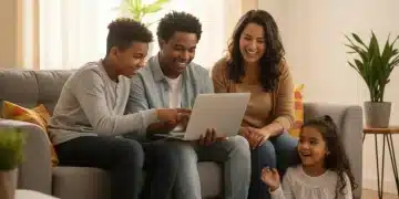 Family using internet with ACP benefit