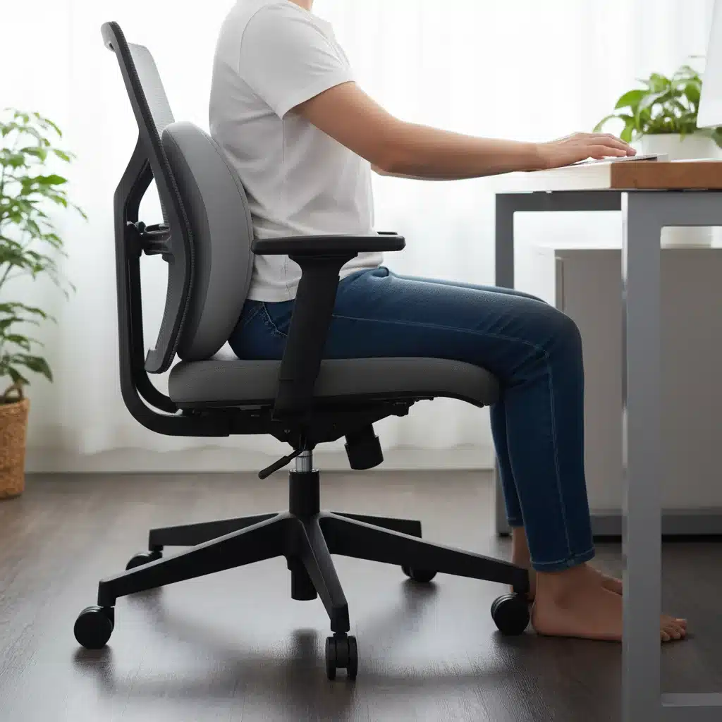Person using a lumbar support cushion for better posture