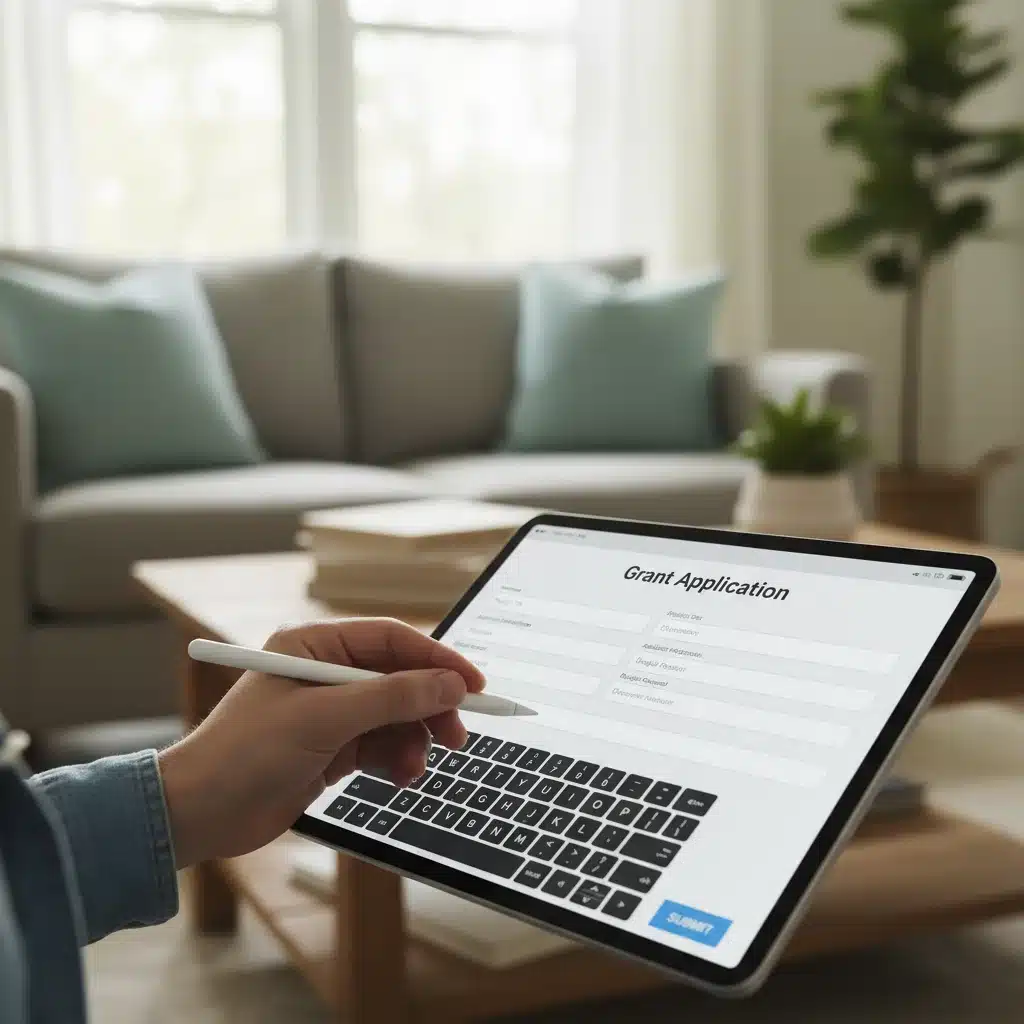 Person applying for federal energy grant online