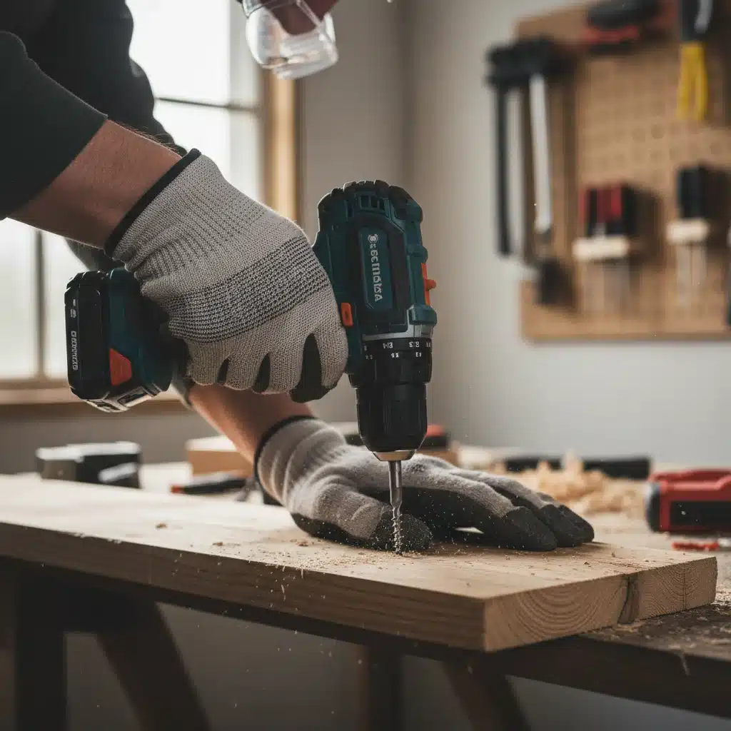 Person using a cordless drill for a home repair task, demonstrating practical application