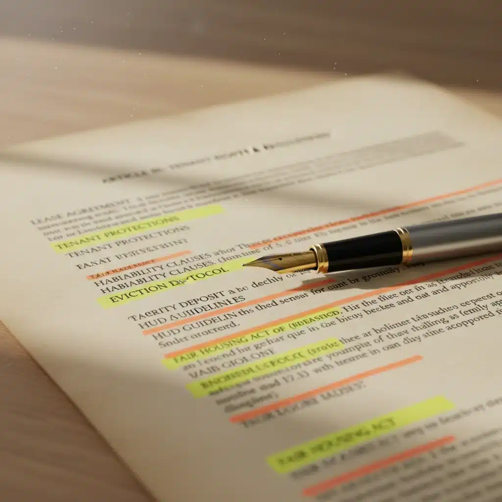 Legal document detailing tenant rights and housing regulations