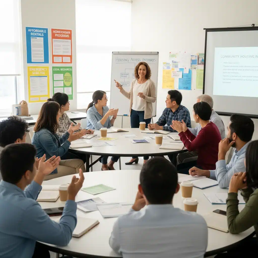 Community workshop discussing housing resources and support