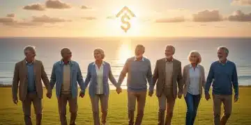 Smiling retirees walking towards a bright future, symbolizing financial security and preparedness for Social Security changes.