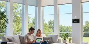 Family relaxing in a cool, energy-efficient home in summer