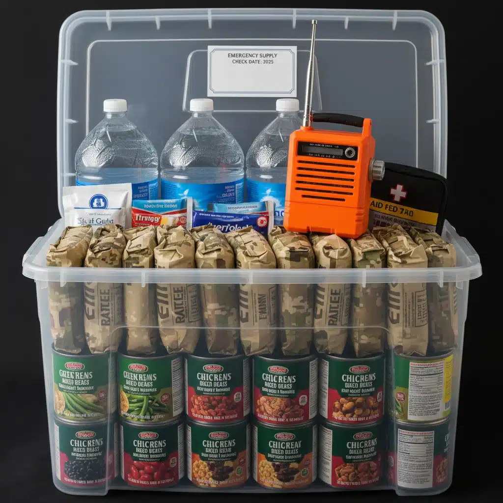 Organized emergency food and water supply