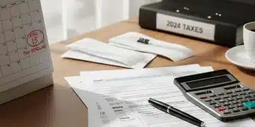 Organized tax documents on a desk, ready for 2026 tax filing