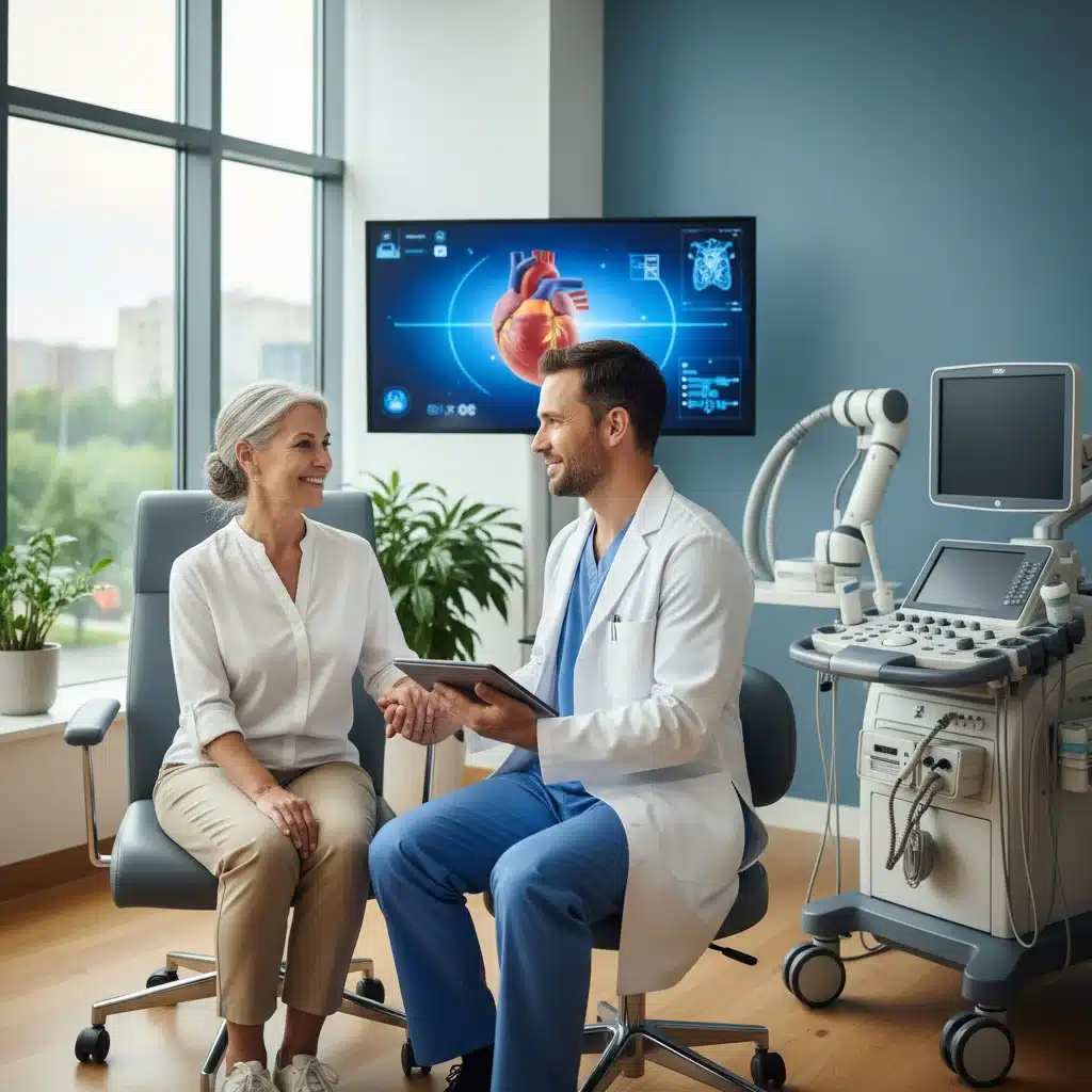 Veteran receiving personalized medical care in modern clinic