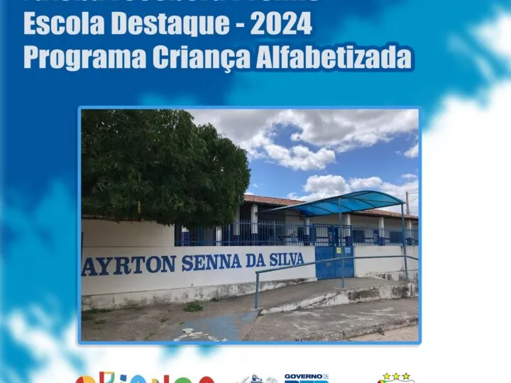 JATOBÁ: Município receberá Prêmio Escola Destaque 2024 do Programa Criança Alfabetizada